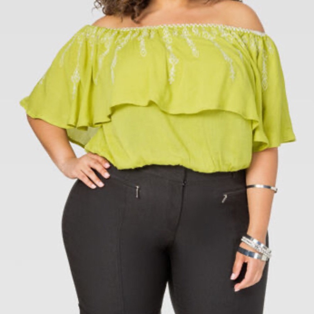 Ashley Stewart Off Shoulder Crop Top
